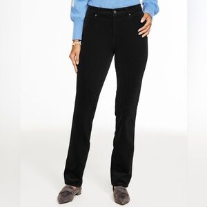 Talbots Women's Black Corduroy Straight Leg Pants Size 0 Petite NEW